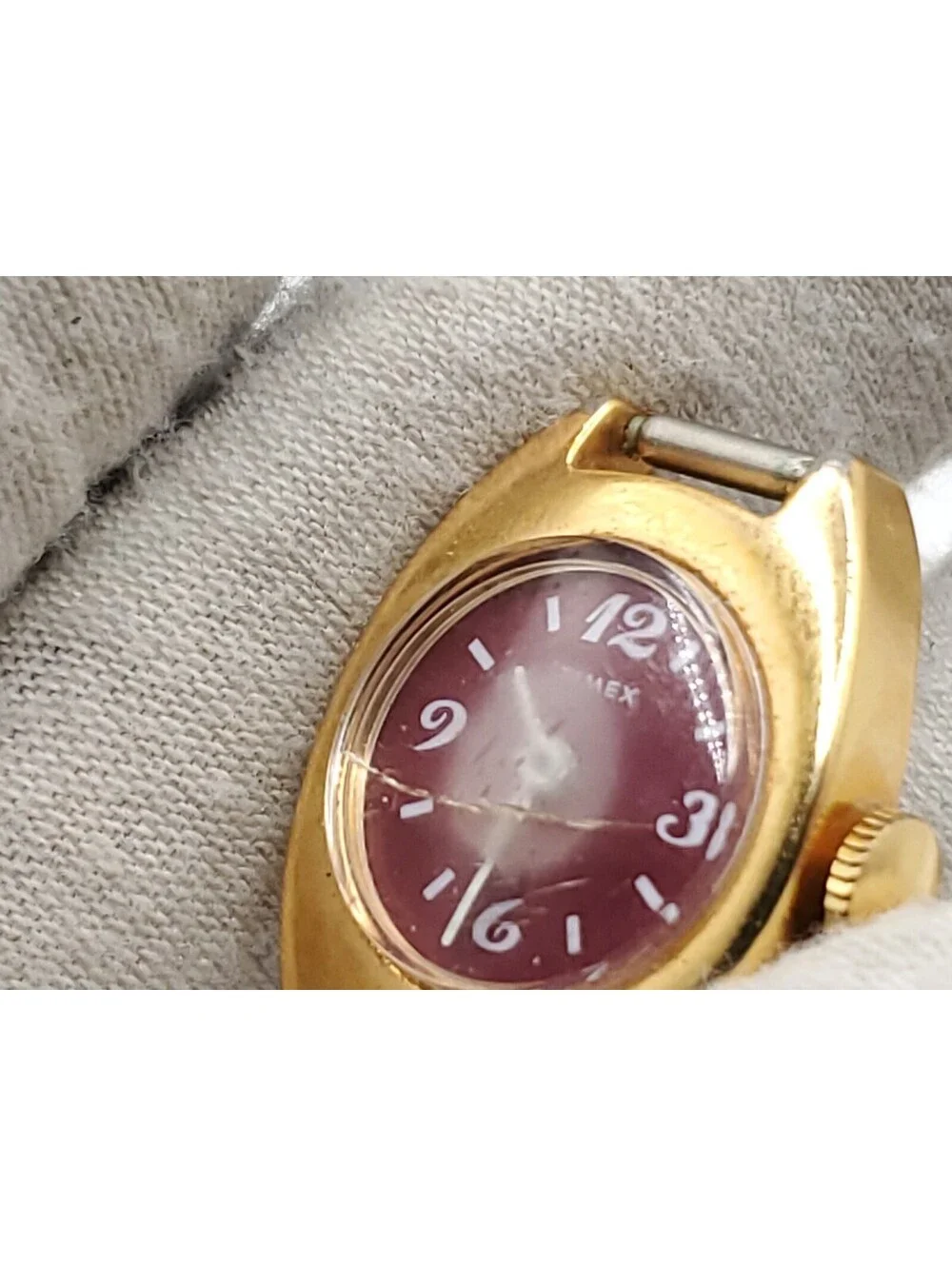 Vintage Timex Mechanical Watch Womens Running Red Dial 20mm